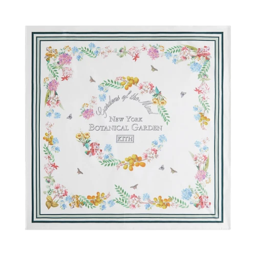 Kith x New York Botanical Garden Printed Silk Scarf 'White'