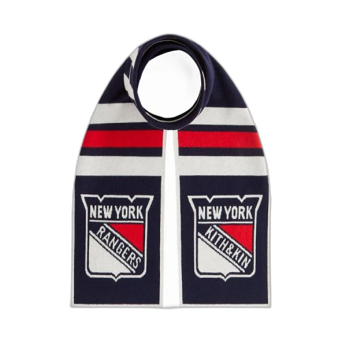 Kith For The New York Rangers Shield Knitted Scarf 'Nocturnal'