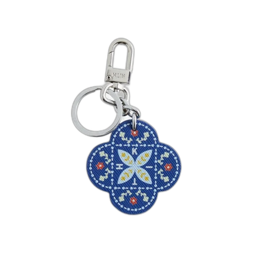 Kith Printed Saffiano Leather Keyring 'Cyclone'