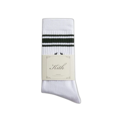 Kith Striped Script Laurel Kith Logo Sock 'White'