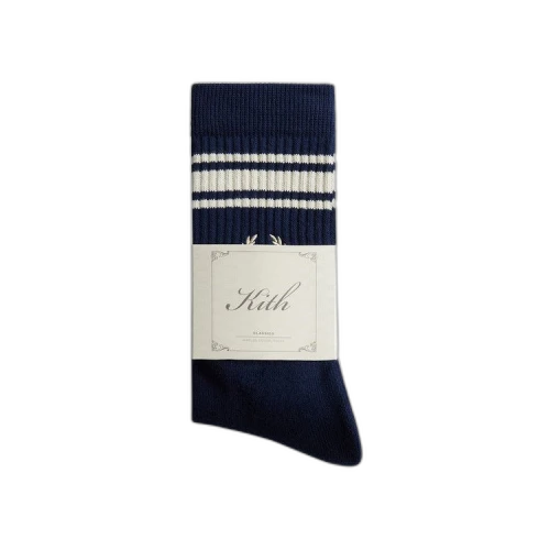 Kith Striped Script Laurel Kith Logo Sock 'Nocturnal'