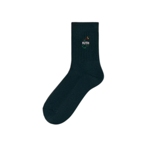 Kith Butterfly Box Logo Mid Crew Socks 'Stadium'