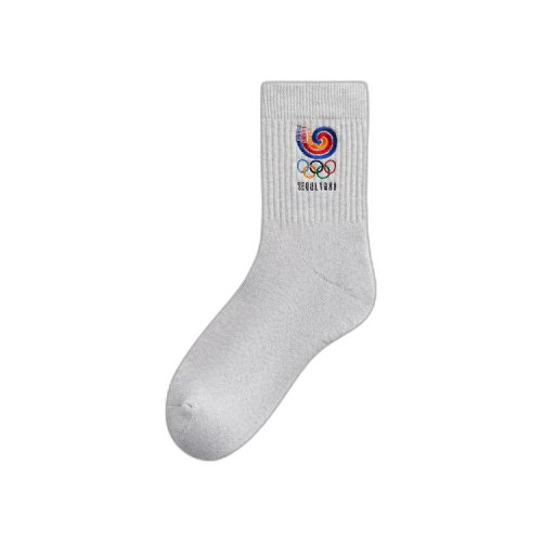 Kith For Olympics Heritage Seoul Mid Crew Sock 'Light Heather Grey'