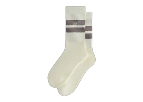 Kith Double Stripe Script Embroidered Cotton Crew Socks Argon
