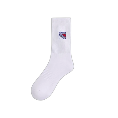 Kith For The New York Rangers Shield Crew Socks 'White'