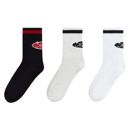 Kith 3-Pack Striped Cotton Mid Crew Socks 'Multi'
