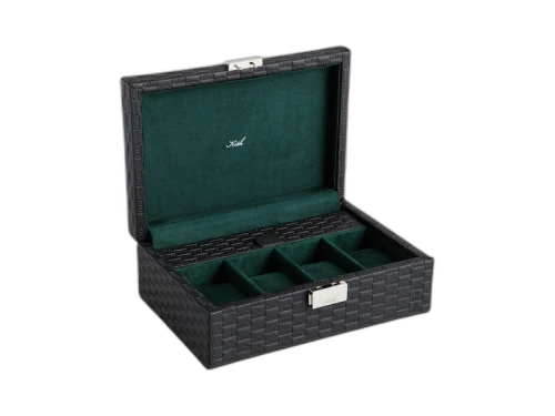 Kith Kithmas Monogram Saffiano Leather Watch Box Black