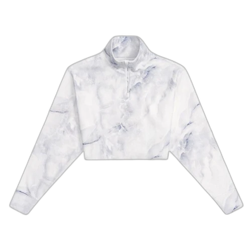 Kith Women Marble Rae Interlock Quarter-Zip Pullover 'White'