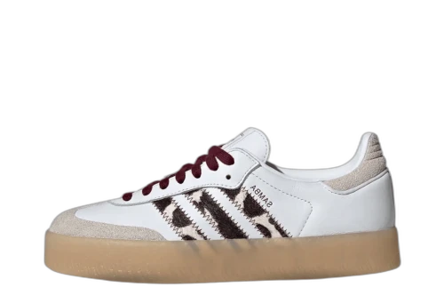 adidas Sambae White Maroon Cow Print Stripes (Women's)