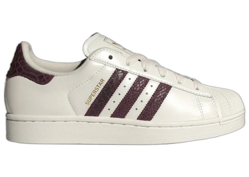 adidas Superstar II Off White Maroon Snakeskin (Women's)