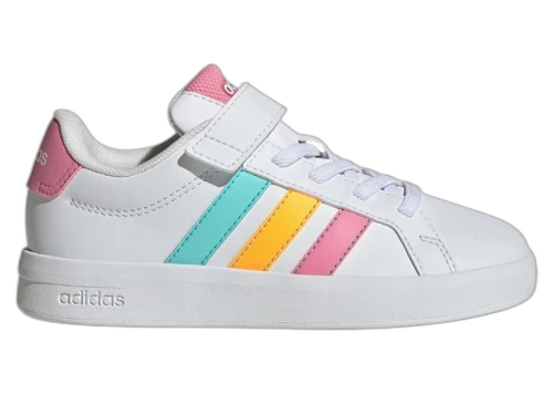 adidas Grand Court 3.0 White Bliss Pink Lucid Tangerine (PS)