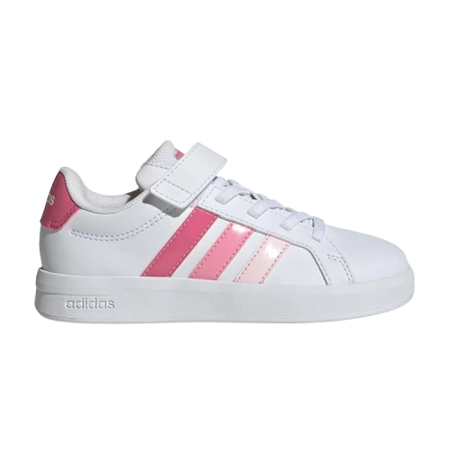 adidas Grand Court 3.0 White Pink Fusion Bliss Pink (PS)