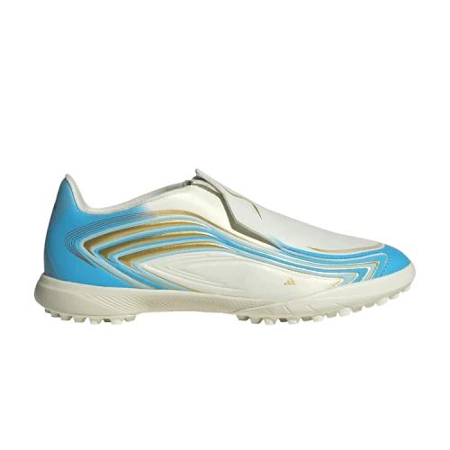 adidas F50 Messi League Laceless TF Little Kid 'Ivory Semi Blue Burst'