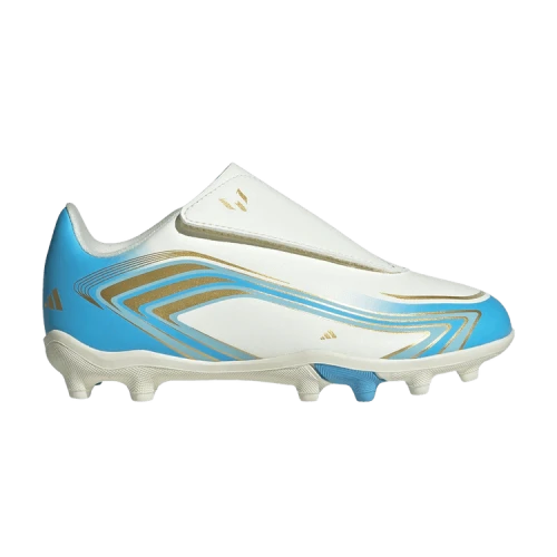 adidas F50 Messi Club Velcro FG MG Little Kid 'Ivory Semi Blue Burst'