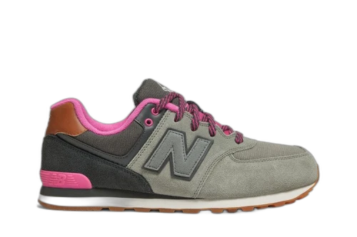 New Balance 574 Big Kid 'Collegiate Pack - Light Grey Pink'