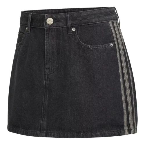 adidas Mid Rise Denim Skirt Asia Sizing 'True Black Denim' (Women's)