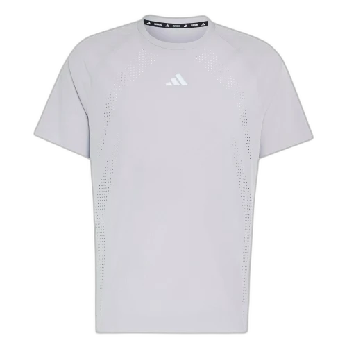 Adidas Aspyre Running T Shirts Men's Honor Gray Crew Neck Moderate