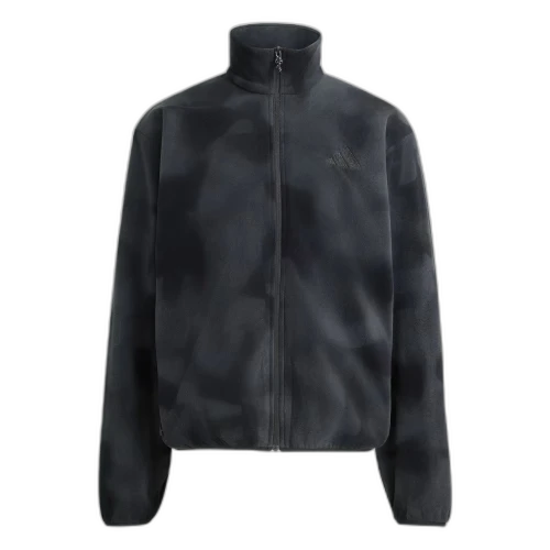 Adidas Fleece Tops Men's Carbon Black Stand Collar Moderate