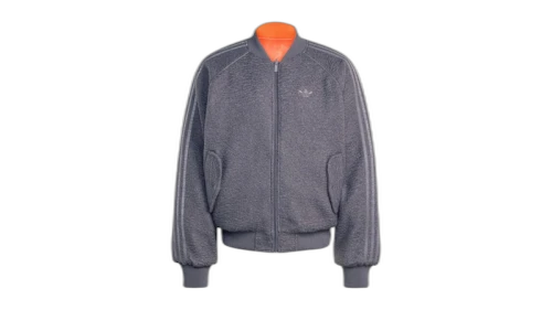 adidas Reversible Superstar Bomber Jacket Grey Strata Semi Impact Orange