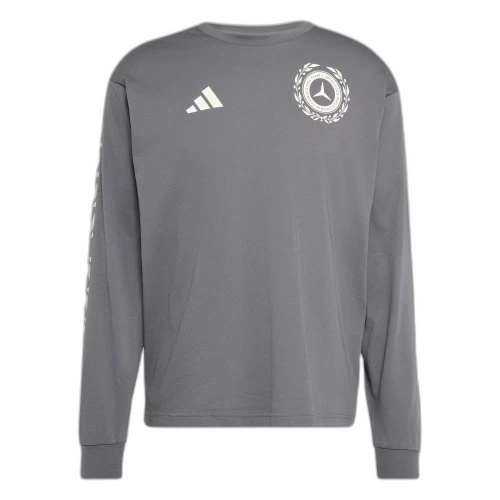 adidas x Mercedes AMG Petronas Formula 1 Team Silver Arrows Long Sleeve T-Shirt Asia Sizing 'Granite'