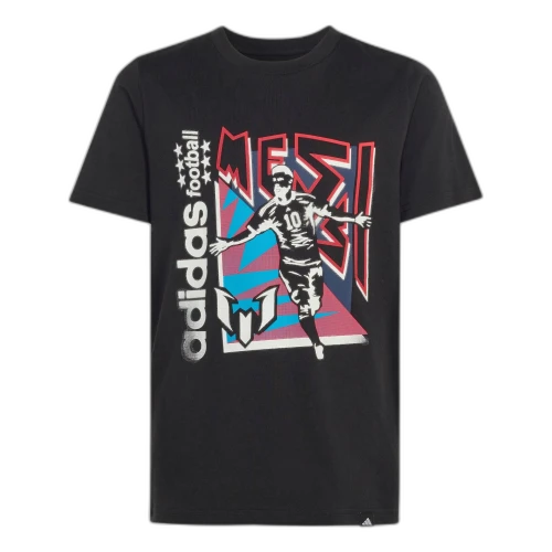 (GS) adidas x Messi Fun Graphic T-Shirt Asia Sizing 'Black'