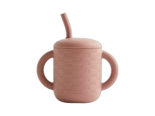 Kith Kids Mushie Silicone Training Cup And Straw Dusty Quartz