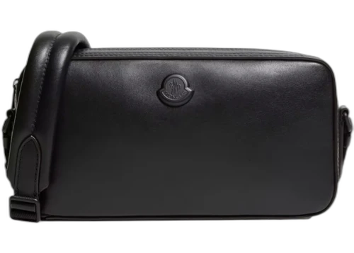 Moncler Carlo Leather Crossbody Bag Black