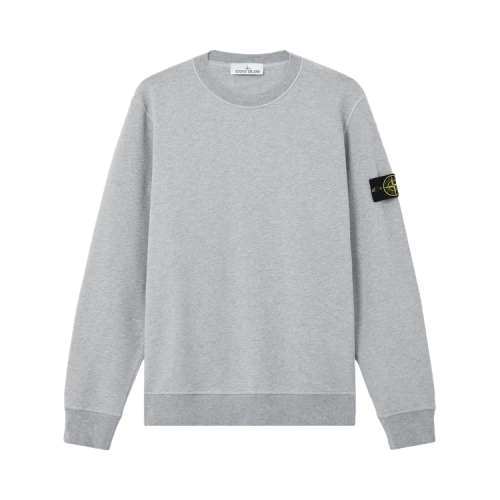 Stone Island Organic Cotton Fleece Sweatshirt 'Melange Grey'