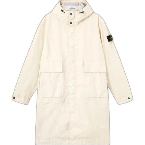 STONE ISLAND Parka Coats Men's Ivory Hooded Moderate