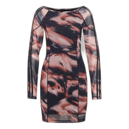 adidas Graphic Mini Dress Asia SIzing 'Vermillion Crystal Linen Aurora Coffee' (Women's)