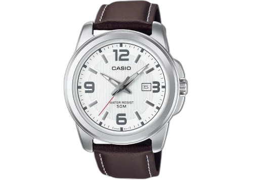 Casio Women’s White Dial Analog Watch with Brown Leather Strap LTP-1314L-7AV