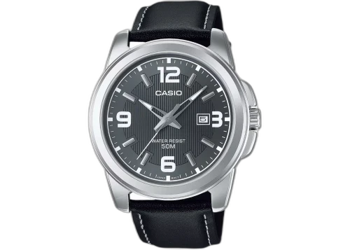 Casio Women’s Grey Dial Genuine Leather Strap Watch LTP-1314L-8AV