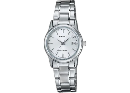 Casio Women’s Silver Analog Watch with White Dial LTP-V002D-7A
