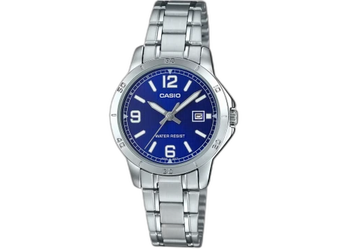 Casio Womens Blue Dial Analog Watch Stainless Steel Bracelet LTP-V004D-2BUDF