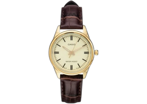 Casio Women’s Gold-Tone Leather Strap Analog Watch LTP-V005GL-9AUDF