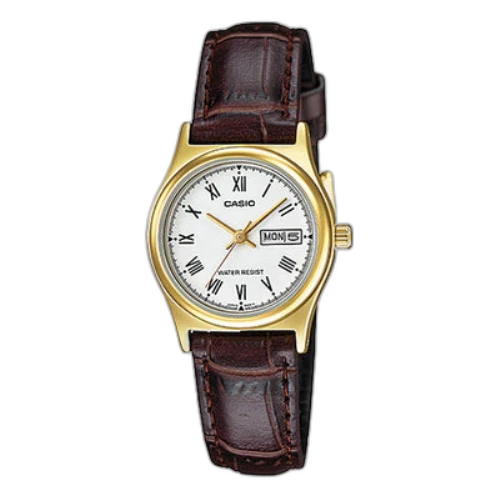 CASIO Waterproof Quartz 25mm /White Brown Analog