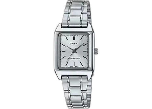 Casio Women’s Silver Dial Stainless Steel Rectangular Watch LTP-V007D-7EUDF