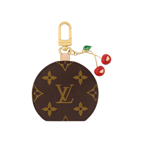 Louis Vuitton x Takashi Murakami Cherry LV Mini Mirror Bag Charm Brown Monogram