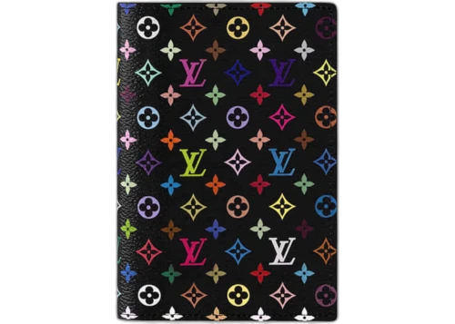 Louis Vuitton x Takashi Murakami Passport Cover Black Multicolored