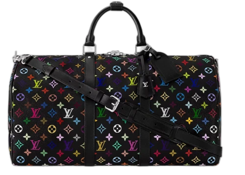 Louis Vuitton x Takashi Murakami Keepall Bandouliere 50 Black Multicolored + an Exclusive offer with Apple Pay!
