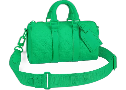 Louis Vuitton Keepall Bandouliere 25 Monogram Embossed Minty Green