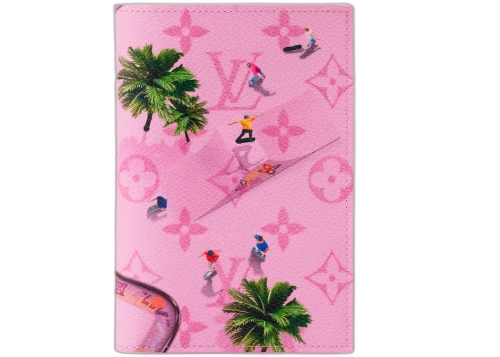 Louis Vuitton Monogram Heritage Passport Cover Pink
