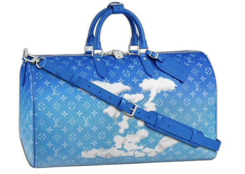 Louis Vuitton Keepall Bandouliere Clouds Monogram 50 Blue