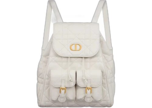 Dior Medium Caro Macrocannage Lambskin Backpack Latte