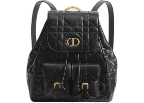 Dior Medium Caro Macrocannage Lambskin Backpack Black
