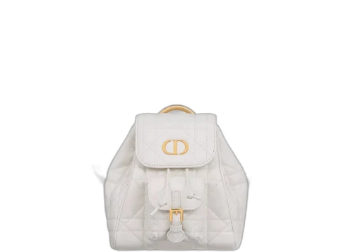 Dior Small Caro Macrocannage Lambskin Backpack Latte