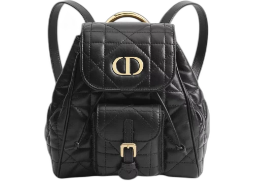 Dior Small Caro Macrocannage Lambskin Backpack Black