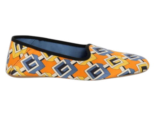 Gucci Geometric G Print Slippers Yellow