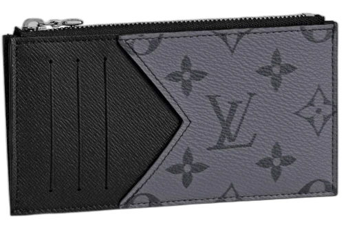Louis Vuitton Coin Card Holder Monogram Eclipse Reverse Gray