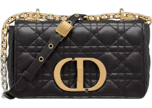 Dior Small Caro Supple Cannage Calfskin Bag Black